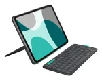 Logitech Flip Folio, grafito spalvos klaviatūros dėklas, skirtas iPad Pro 11 colių (M4/M5) ir iPad Air 11 colių (M2/M3/M4, 5-osios kartos)