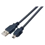 EFB USB 2.0 jungiamasis laidas Type A &ndash; Mini B 5 kontaktų, klasikinė juoda, 1,5 m