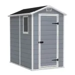 KETER Garden House Manor 4x6 Grey/White 130 x 192 x 198cm Lauko sandėliukas