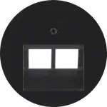 Hager WLF1008BG Centrinė plok&scaron;telė UAE lizdui 2-vietė Sistema R.Classic blizgi juoda