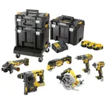 DeWalt DCK685P3T 18V belaidis kombinuotas įrankių rinkinys &ndash; 3&times;5.0 Ah akumuliatoriai, DCH273 plaktukas, kampinis &scaron;lifuoklis, dėklas