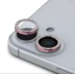 Guess Fixed Glitter apsauginis objektyvas, rožinis, Apple iPhone 16/16 Plus