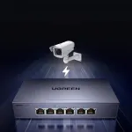 Ugreen 6-Port Gigabit Ethernet Switch with PoE+ - pilka