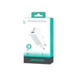 Joyroom JR-TG10 65W GaN sieninis įkroviklis 2x USB-C + USB-A su 100W USB-C į USB-C laidu 1,2 m baltas