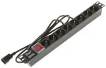 DELTA PD-8/R-IEC 8-ių lizdų maitinimo juosta su apsauga nuo vir&scaron;įtampių 230V 10A juoda