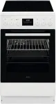 AEG CCB56491BW Laisvai pastatoma elektrinė viryklė su keramine kaitlente, 73 L ventiliacine ir 39 L įprasta orkaite, balta