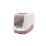 Uždaras katės tualetas Savic Nestor White-Pink, su gaubtu, 56&times;39&times;38,5 cm