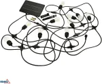 BEMKO SOLBEE Saulės energija varomi LED sodo žibintai, 10 LED, 10 m, &scaron;iltai balta 3000K, IP65, juoda