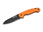 D&ouml;nges Professional Rescue Knife su diržo pjovikliu ir stiklo daužikliu, i&scaron; dalies dantytu Drop Point peiliuku, aliuminio rankena, juoda, 205 mm atidarytas