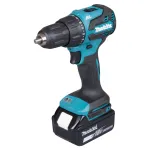 Makita DHP490TJX9 18V &scaron;epečinis kombinuotas plaktukinis gręžtuvas su 2x 5,0Ah akumuliatoriais, įkrovikliu ir MAKPAC dėklu