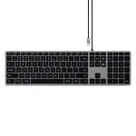 Satechi Slim W3 klaviatūra USB-C su skaičių bloku (pilka)