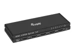 Equip Ultra Slim 4-Port HDMI 2.0 Skirstytuvas, HDMI, 4x HDMI, 3840 x 2160 pikseliai, Juoda, Aliuminis, 4K Ultra HD