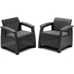KETER sodo kėdės Corfu Duo Set pilkos