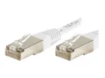 Exertis Connect 853816 Cat.6 F/UTP komutacinis kabelis, 10 m, baltas, plonas apsauginis įlinkio ribotuvas