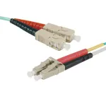 EXERTIS CONNECT &scaron;viesolaidinis komutacinis kabelis, 50/125 &micro;m, OM3, SC Duplex į LC Duplex, turkio spalvos, 4,0 m
