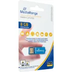 USB Nano 8 GB, USB-Stick blau, USB-A 2.0, mit B&uuml;roklammer-Funktion