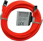 IT-BUDGET Cat.8.1 S/FTP tinklo kabelis, 5 m, raudonas, 40 Gbps, visi&scaron;kai varinis, LSZH, PoE+ 90ITBFLEX81PK5R