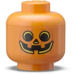 Dėžutė saugojimui LEGO Storage HEAD Pumpkin Mini Orange Black &ndash; kompakti&scaron;kas žaislų ir aksesuarų organizatorius