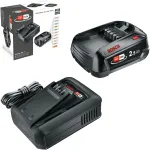 BOSCH Akumuliatoriaus starterio rinkinys 18V 1x 2,5Ah + greitasis įkroviklis AL 18V-44 (juodas, ličio jonų baterija 2,5Ah, POWER FOR ALL ALLIANCE)