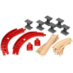 Pasaulio bėgių rinkinys Berg and Tal, geležinkelis Wood/Red, 16 dalių
