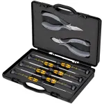 KNIPEX elektronikos replių rinkinys ESD, 8 dalių (juoda/pilka, elektri&scaron;kai laidus)