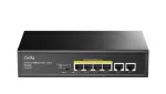 Tinklo jungiklis Cudy FS1006P Fast Ethernet 6 prievadų (4 PoE, 1 PoE+) 10/100 Mbps, 1,2 Gbit/s pralaidumas, metalinis korpusas, montavimas stove/sienoje/ant stalo