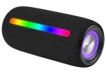 Ne&scaron;iojamas stereo garsiakalbis TRACER Stripe Black &ndash; 10 W RMS, Bluetooth / laidinis, USB-A ir USB-C, MicroSD, įmontuota baterija (iki 5 h)