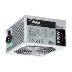 Akyga Basic AK-B1-600 ATX maitinimo blokas 600 W, 120 mm ventiliatorius, pasyvus PFC, pilkas