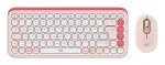 LOGITECH POP Icon Combo belaidis rinkinys - Rožinė ir Balta QWERTZ voki&scaron;kas