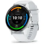 I&scaron;manusis laikrodis GARMIN Venu 3 &mdash; 1,4 colių AMOLED, 45 mm korpusas, GPS, Wi‑Fi, 8 GB, sidabrinis/baltas, silikoninis dirželis