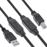 InLine 34513A USB 2.0 aktyvusis kabelis, USB-A ki&scaron;tukas į USB-B ki&scaron;tuką, 480 Mbit/s, 20 m
