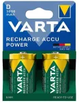 Varta Recharge Accu Power 56720 D (Mono) įkraunama baterija, NiMH, 1,2 V, 3000 mAh, 2 vnt., auk&scaron;tis 61,5 mm, &Oslash; 34,2 mm, 73 g