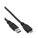 InLine USB 3.2 Gen.1 laidas Type A ki&scaron;tukas / Micro B ki&scaron;tukas, juodas, 3 m