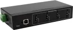 USB &scaron;akotuvas Exsys EX-11214HMVS &mdash; 4 prievadų metalinis &scaron;akotuvas su 15 kV ESD apsauga