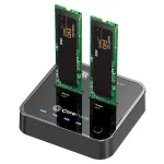 CoreParts MS-CLONER-SATA M.2 SSD dokavimo stotelė su klonavimo funkcija, USB 3.2 Gen 2 Type-C, juoda