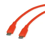 ROLINE USB 2.0 laidas C-C ST/ST Silikoninis 60W 1m Oranžinis