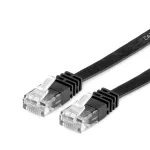 VALUE tinklo kabelis - RJ-45 (M) į RJ-45 (M) - 1 m - UTP - CAT 6a - halogenų neturintis, liejinis, plok&scaron;čias - juodas (21.99.0821)