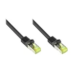 RJ45 pataisos laidas su Cat.7 kabeliu ir užrakto apsauga (RNS&reg;), S/FTP, PiMF, halogenų neturintis, 600MHz, OFC, juodas, 1,5m, Good Connections&reg; (8070R-015S)