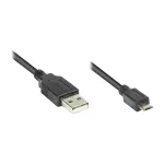 GoodConnections USB 2.0 laidas A (vyr.) - Micro B (vyr.), juodas, 0,15 m