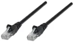 Intellinet tinklo jungiamasis kabelis, Cat6A, 0,25 m, juodas, varinis, S/FTP, LSOH / LSZH, PVC, RJ45, paauksuoti kontaktai, apsaugotas nuo užkabinimo, su gaubtuku, viso gyvenimo garantija