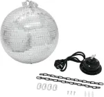 Veidrodinis rutulys Eurolite 30 cm su MD-1515 varikliu, įvairiaspalvis