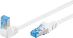 Goobay CAT 6A Patch Laidas 1x 90&deg; kampu, S/FTP (PiMF), Baltas, 0,25 m - fiksatorius vir&scaron;uje, LSZH Halogen-Free, Varis (51562)