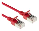 ACT Red 2 metrai LSZH U/FTP CAT6A plonas duomenų centro pataisos laidas su apsauga nuo užkabinimo ir RJ45 jungtimis