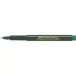 Finelineris Faber-Castell 151163 &mdash; žalias ra&scaron;alas, juodas korpusas, apvalus, 1 vnt.