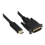 Alcasa GC-M0110 vaizdo kabelis-adapteris 2 m USB Type-C &ndash; DVI-D juodas (GC-M0110)