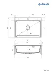 DEANTE 1-Bowl Granite Composite Kitchen Sink with Drainer, Black (Nero), 780x500 mm, Inset Mount