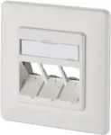 METZ CONNECT 130B20D31002KE Keystone 3-Port Flush-Mount Data Outlet Empty Pure White