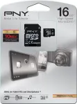 PNY Technologies HP High Performance MicroSDHC Card 16GB Class 10 U1 su SD adapteriu