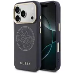 Guess perforuotas 4G MagSafe dėklas iPhone 17 Pro Max, mėlynas