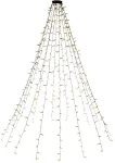 Goobay 400 LED eglės girlianda su žiedu, 16 x 1,5 m, &scaron;iltai balta 2500 K, 8 &scaron;vietimo režimai, laikmatis ir atminties funkcija, 24 V DC i&scaron;orinis transformatorius, IP44 vidui ir i&scaron;orei (60387)